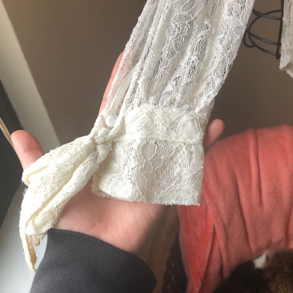 White FULL LACE Free People Blouse - Picture 2 of 5